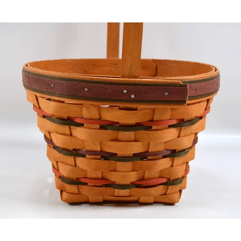 Longaberger 1996 Easter Basket Liner Egg‎ Print Cloth Plastic Protector Handle